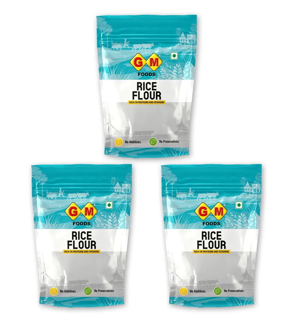 GM Foods Rice Flour Atta 500 Gram (Pack Of 3)